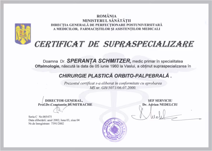 Certificat de supraspecializare